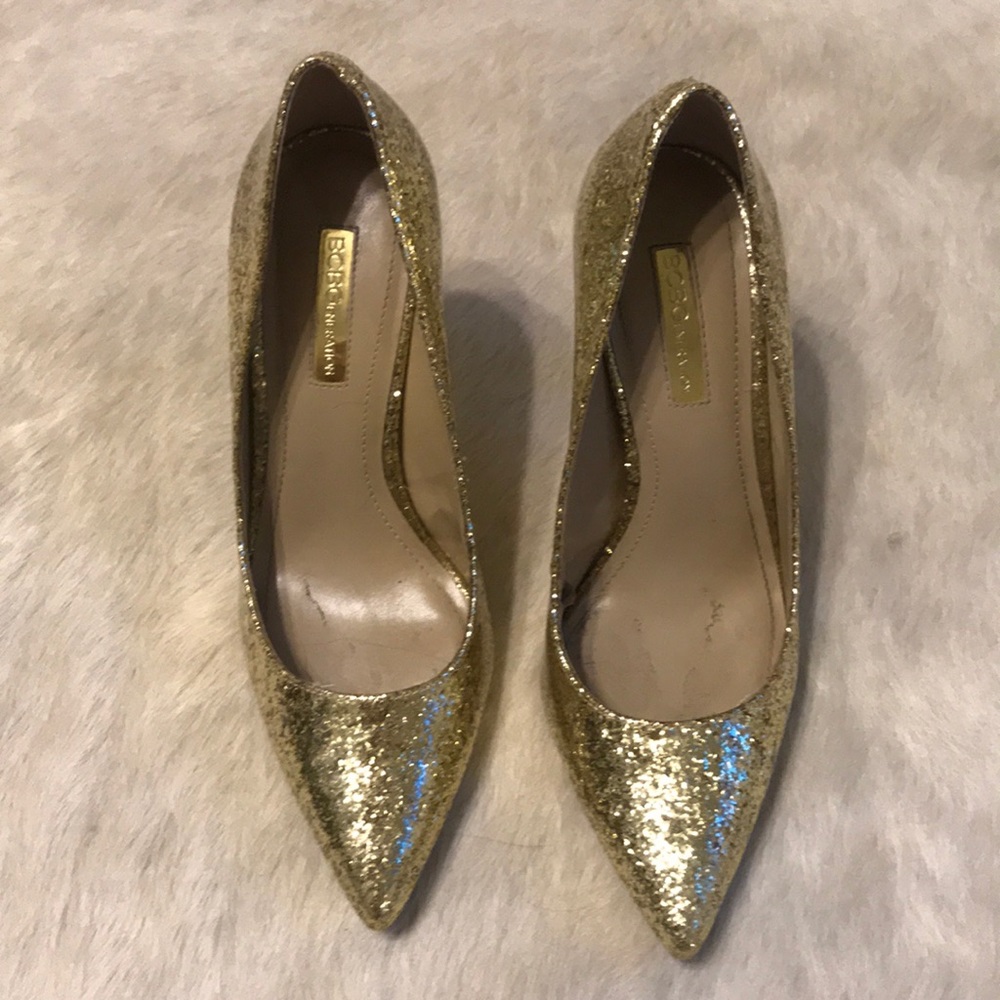 Gold Glitter High Heels